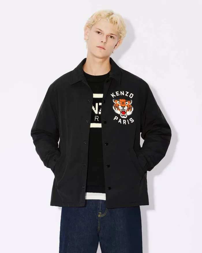 Kenzo Jackets And Coats Men Lucky Tiger039 Quilted Coach Jacket Black
