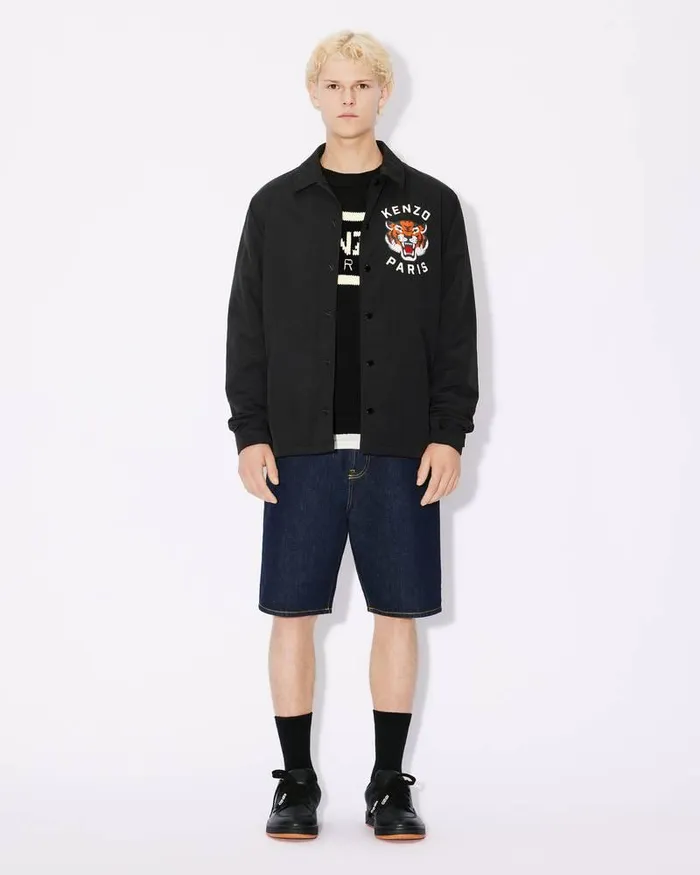 Kenzo Jackets And Coats Men Lucky Tiger039 Quilted Coach Jacket Black