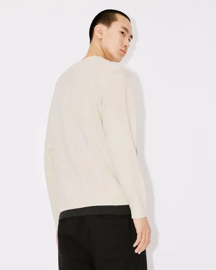 Kenzo Knitwear Men 039Boke Flower039 Jumper In Merino Wool Off White