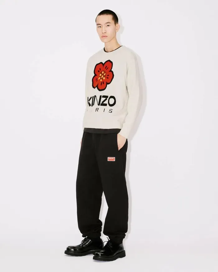 Kenzo Knitwear Men 039Boke Flower039 Jumper In Merino Wool Off White