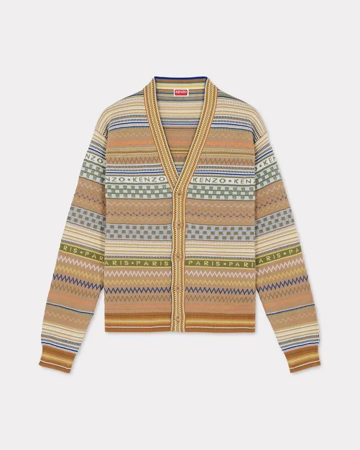 Kenzo Knitwear Men 039Fairisle039 Cardigan Camel