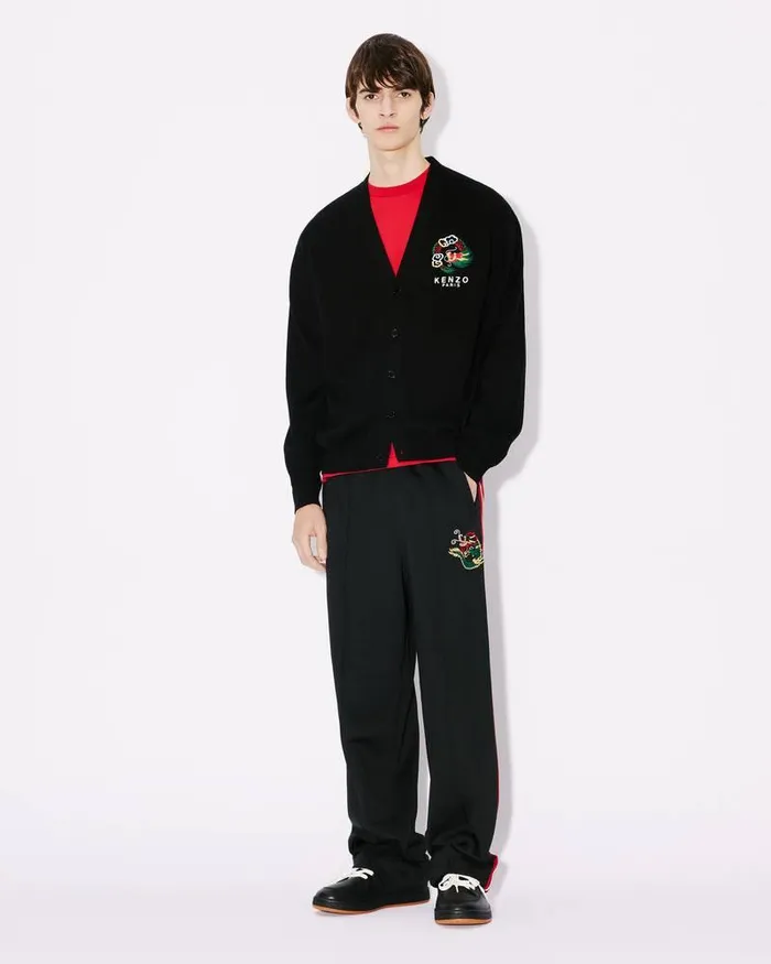 Kenzo Knitwear Men 039Year Of The Dragon039 Embroidered Cardigan Black