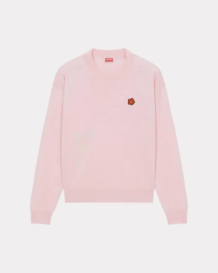 Kenzo Knitwear Women 039Boke Flower039 Embroidered Wool Jumper Faded Pink