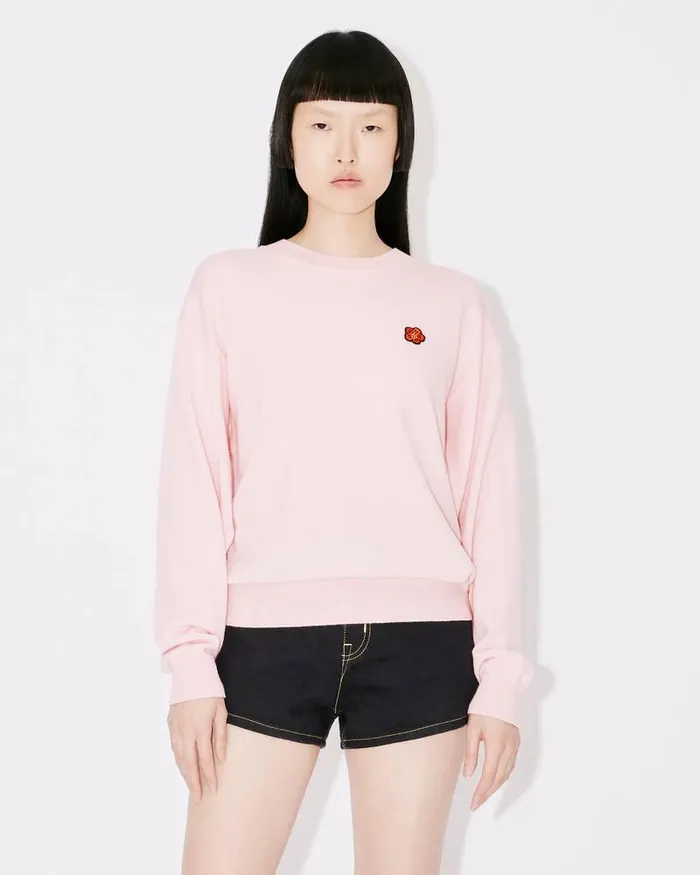 Kenzo Knitwear Women 039Boke Flower039 Embroidered Wool Jumper Faded Pink