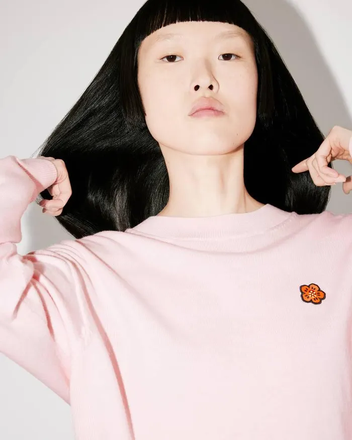 Kenzo Knitwear Women 039Boke Flower039 Embroidered Wool Jumper Faded Pink