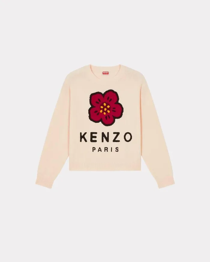 Kenzo Knitwear Women 039Boke Flower039 Merino Wool Jumper Off White