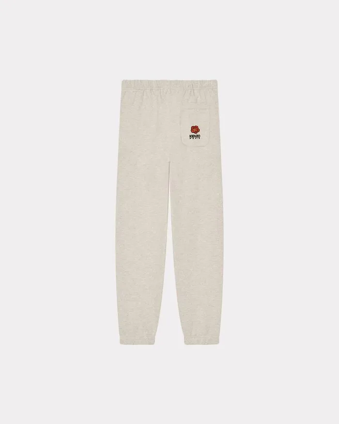 Kenzo Pants And Shorts Men 039Boke Flower039 Embroidered Jogging Bottoms Pale Grey