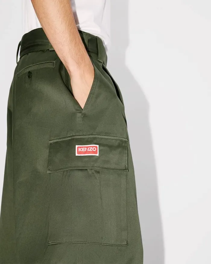 Kenzo Pants And Shorts Men ARMY Cargo Shorts Dark Khaki