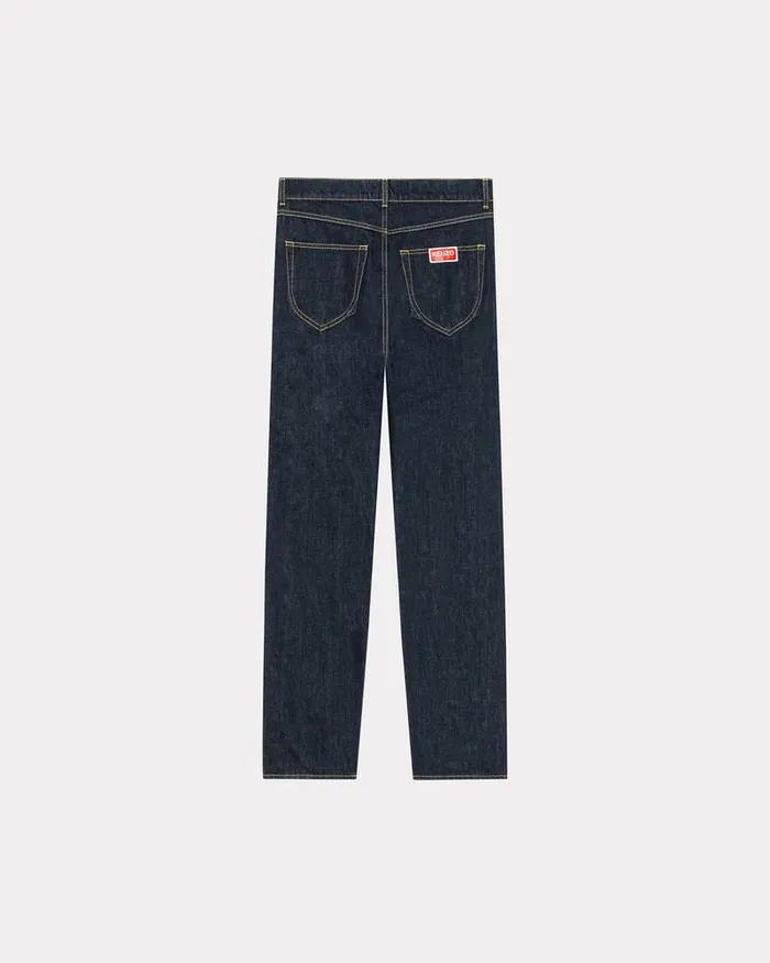 Kenzo Pants And Shorts Men ASAGAO Straight Jeans Rinse Blue Denim