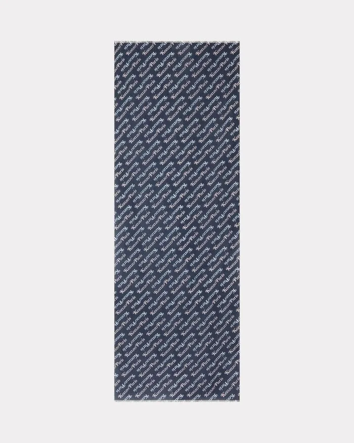 Kenzo Scarves MenWomen GRAM039 Cotton Scarf Midnight Blue