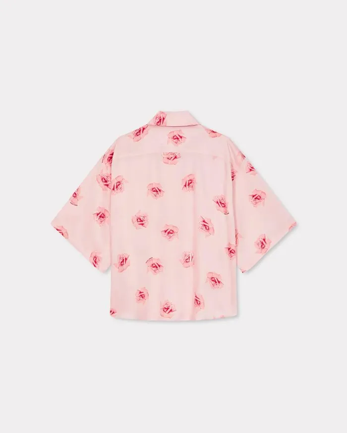Kenzo Shirts And Tops Women Rose039 Cropped Dropped Shoulders Shirt Faded Pink