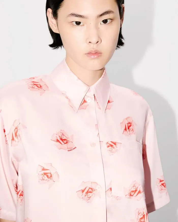 Kenzo Shirts And Tops Women Rose039 Cropped Dropped Shoulders Shirt Faded Pink