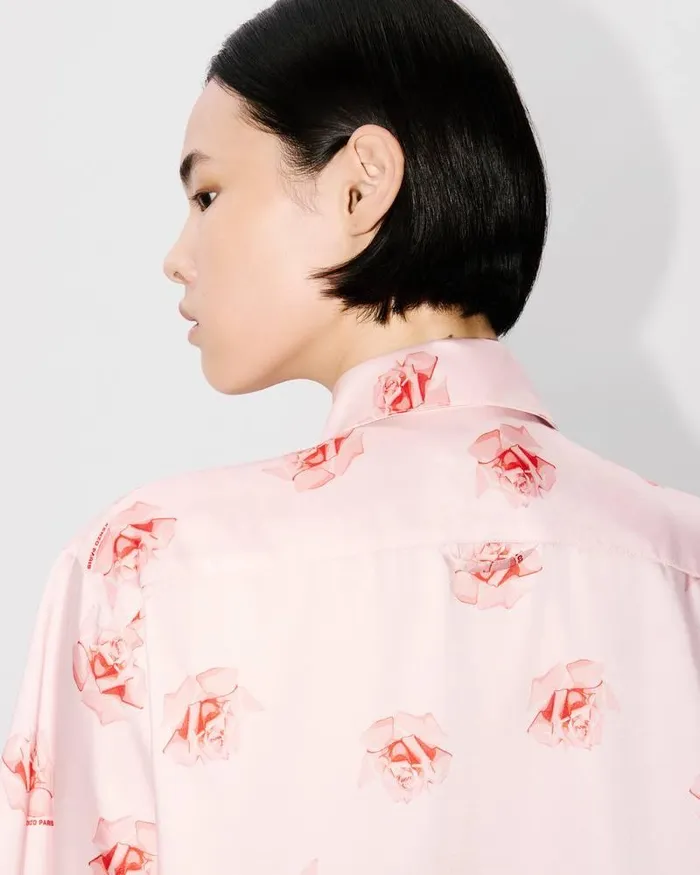 Kenzo Shirts And Tops Women Rose039 Cropped Dropped Shoulders Shirt Faded Pink