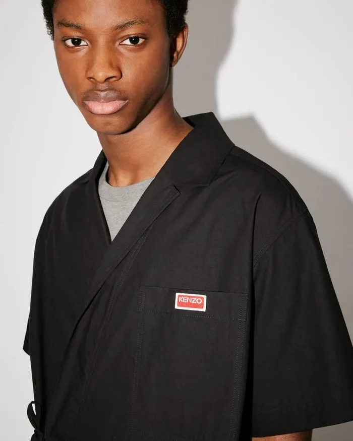 Kenzo Shirts Men Paris039 Kimono Shirt Black