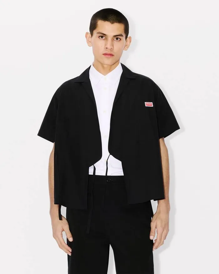 Kenzo Shirts Men Paris039 Kimono Shirt Black