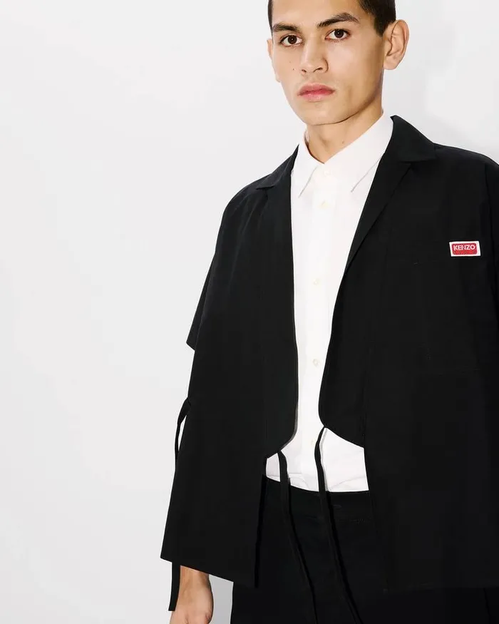 Kenzo Shirts Men Paris039 Kimono Shirt Black