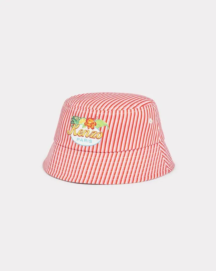 Kenzo Shoes And Accessories Kids Cotton Bucket Hat Vermillion