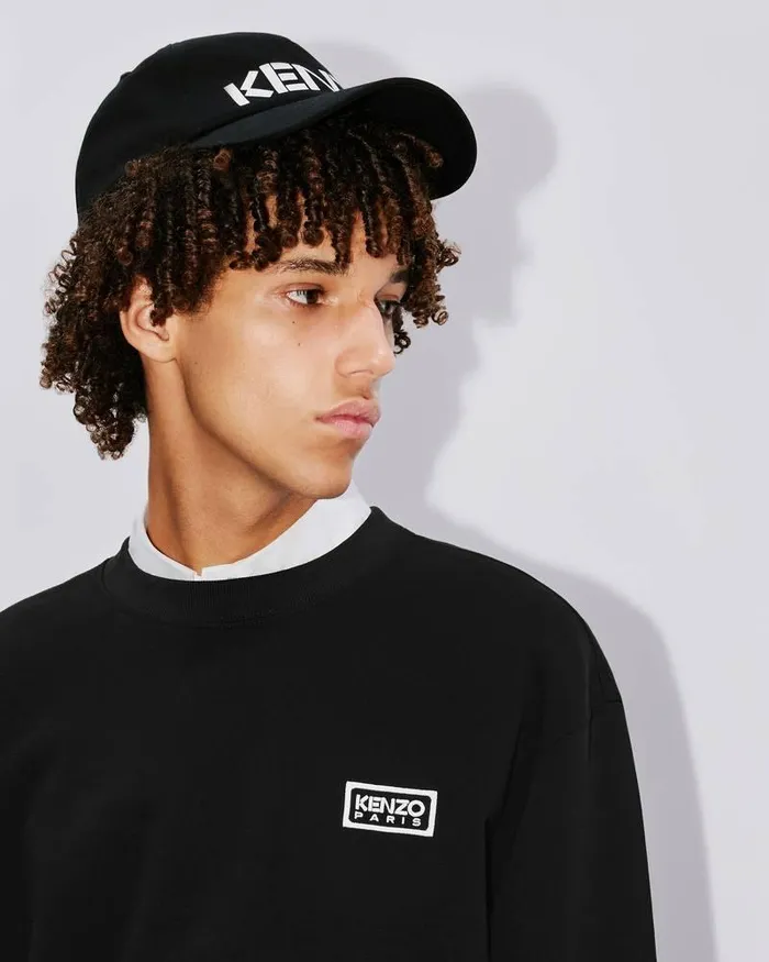 Kenzo Sweatshirts And Hoodies Men Bicolor Paris039 Classic Embroidered Sweatshirt Black