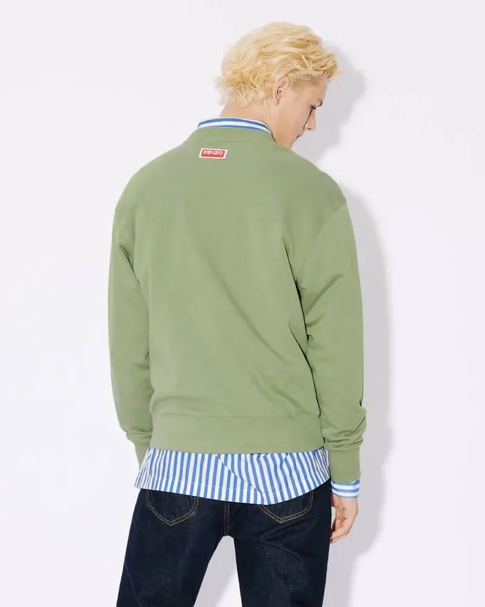 Kenzo Sweatshirts And Hoodies Men Elephant039 Embroidered Sweatshirt Almond Green