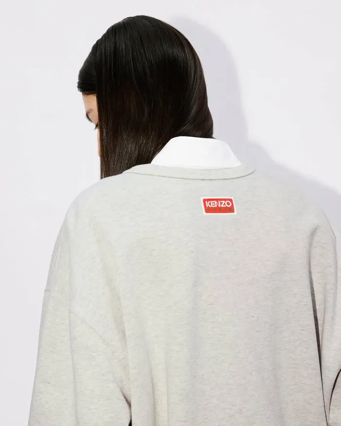 Kenzo Sweatshirts And Hoodies MenWomen Lucky Tiger039 Embroidered Oversized Genderless Sweatshirt Pale Grey