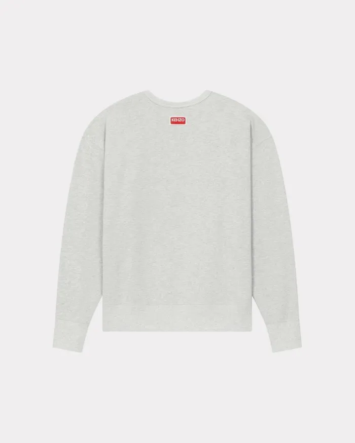 Kenzo Sweatshirts And Hoodies MenWomen Lucky Tiger039 Embroidered Oversized Genderless Sweatshirt Pale Grey