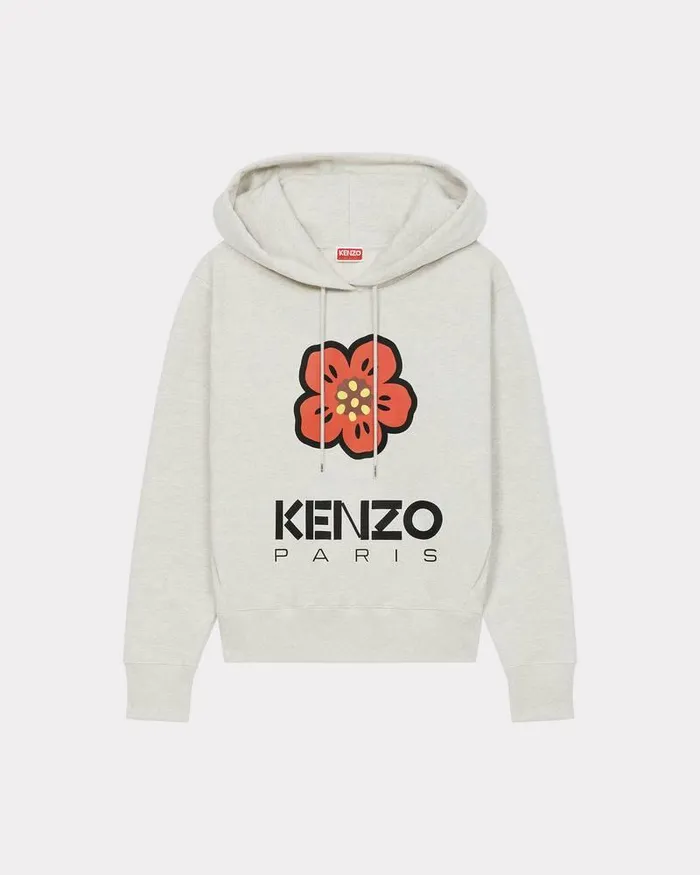 Kenzo Sweatshirts And Hoodies Women 039Boke Flower039 Hooded Sweatshirt Pale Grey
