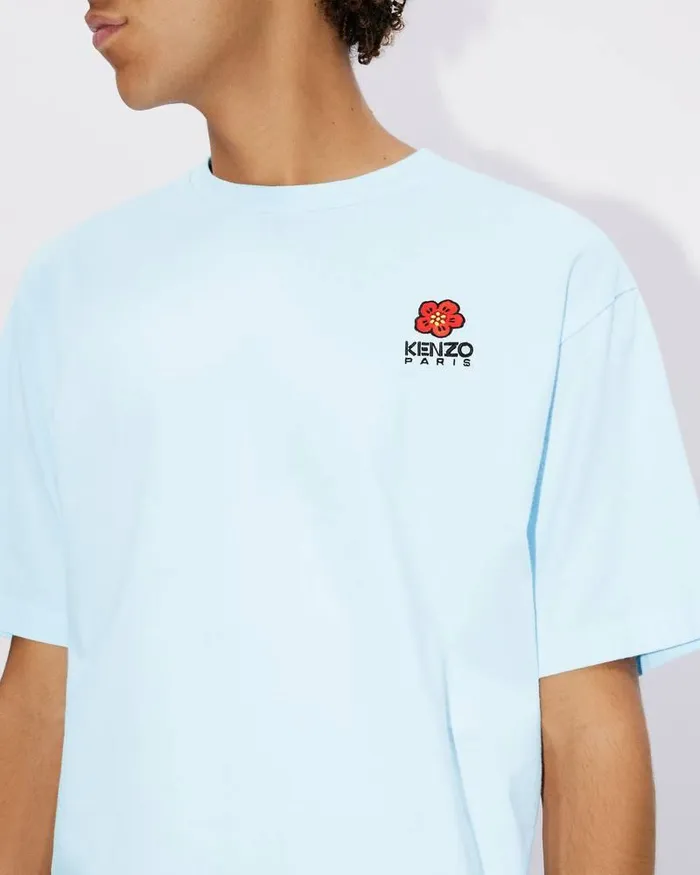 Kenzo TShirts And Polos Men 039Boke Flower039 Embroidered Classic Tshirt Light Blue