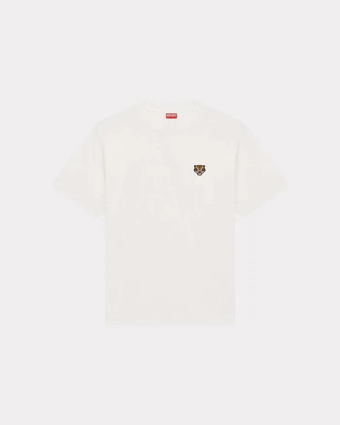 Kenzo TShirts And Polos Men 039Lucky Tiger039 Embroidered Classic Tshirt Off White