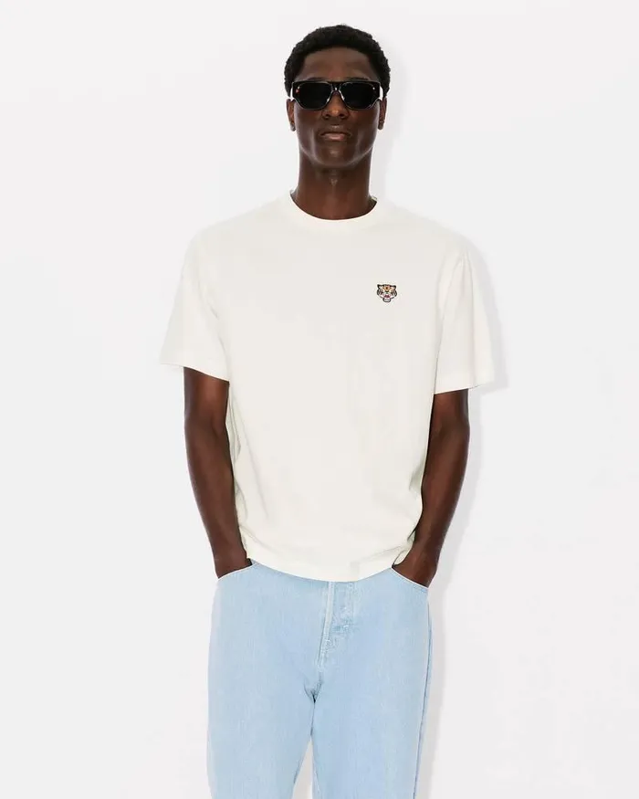 Kenzo TShirts And Polos Men 039Lucky Tiger039 Embroidered Classic Tshirt Off White
