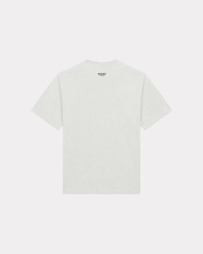 Kenzo TShirts And Polos Men 039Lucky Tiger039 Embroidered Classic Tshirt Pale Grey