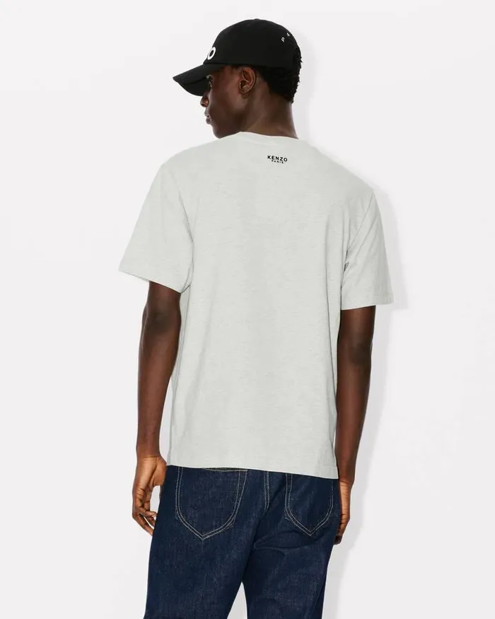 Kenzo TShirts And Polos Men 039Lucky Tiger039 Embroidered Classic Tshirt Pale Grey