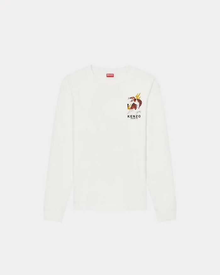 Kenzo TShirts And Polos Men 039Year Of The Dragon039 Classic Longsleeved Tshirt Off White