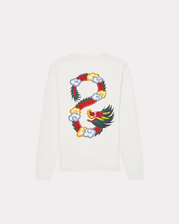 Kenzo TShirts And Polos Men 039Year Of The Dragon039 Classic Longsleeved Tshirt Off White