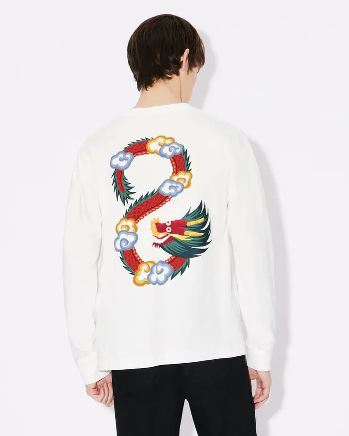 Kenzo TShirts And Polos Men 039Year Of The Dragon039 Classic Longsleeved Tshirt Off White