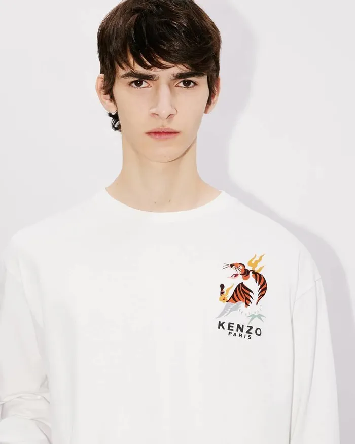 Kenzo TShirts And Polos Men 039Year Of The Dragon039 Classic Longsleeved Tshirt Off White