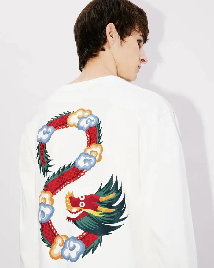 Kenzo TShirts And Polos Men 039Year Of The Dragon039 Classic Longsleeved Tshirt Off White