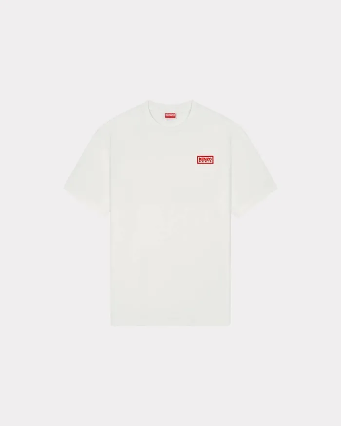 Kenzo TShirts And Polos Men Bicolor Paris039 Classic Twotone Embroidered Tshirt Off White
