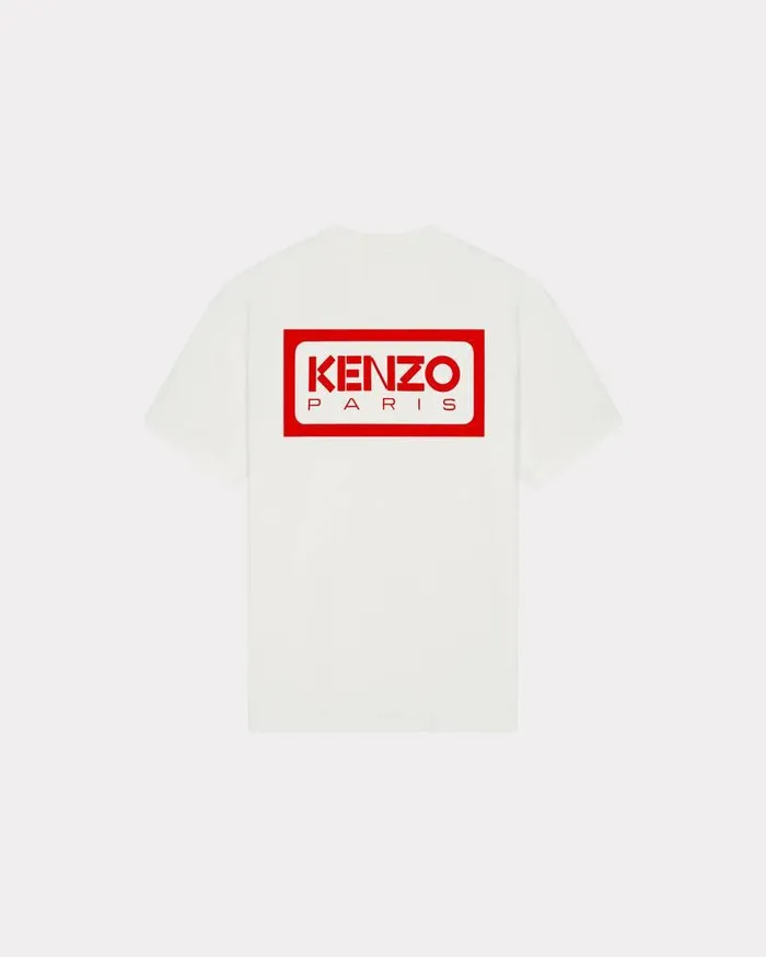 Kenzo TShirts And Polos Men Bicolor Paris039 Classic Twotone Embroidered Tshirt Off White