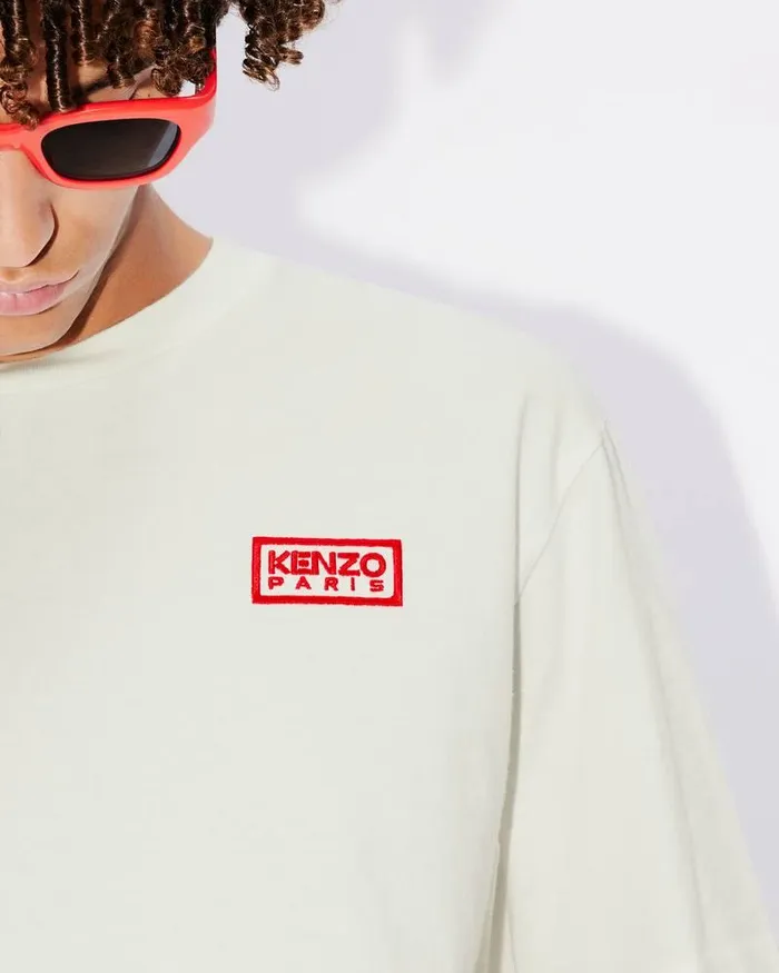 Kenzo TShirts And Polos Men Bicolor Paris039 Classic Twotone Embroidered Tshirt Off White