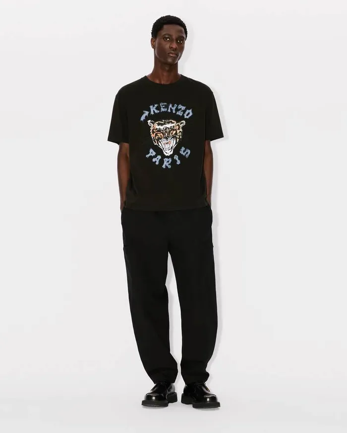 Kenzo TShirts And Polos Men Drawn Varsity039 Oversized Tshirt Black