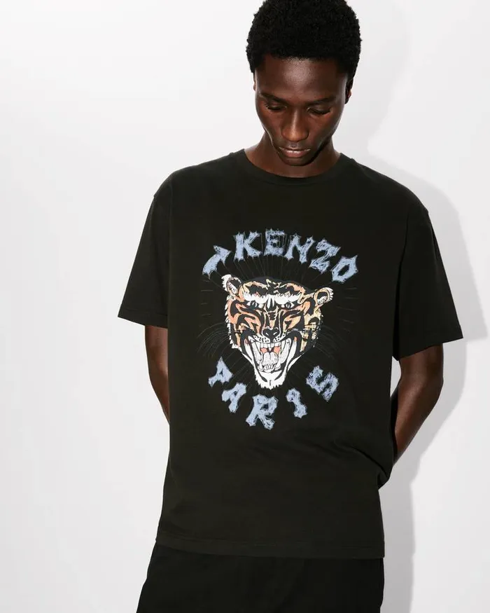 Kenzo TShirts And Polos Men Drawn Varsity039 Oversized Tshirt Black