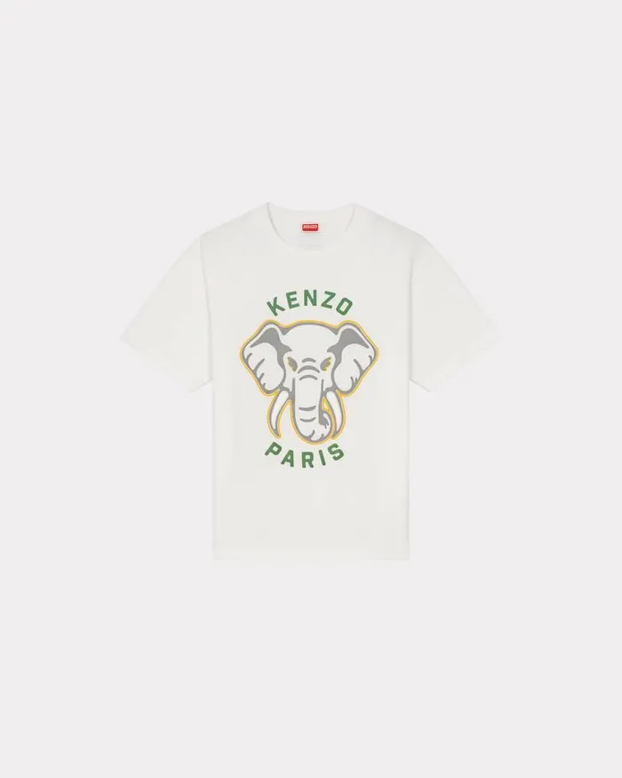 Kenzo TShirts And Polos Men Elephant 039Varsity Jungle039 Oversize Tshirt Off White