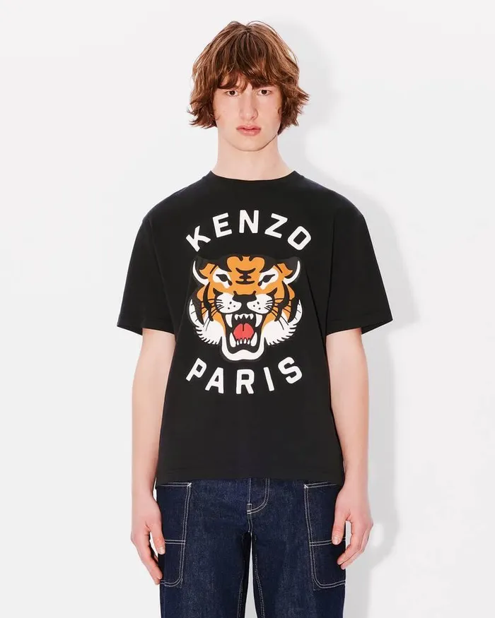 Kenzo TShirts And Polos Men Lucky Tiger039 Oversized Genderless Tshirt Black