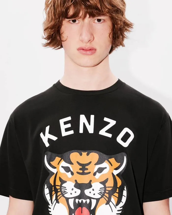 Kenzo TShirts And Polos Men Lucky Tiger039 Oversized Genderless Tshirt Black
