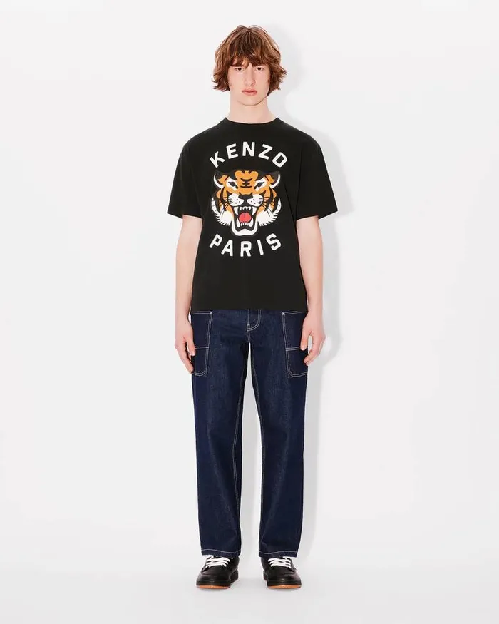 Kenzo TShirts And Polos Men Lucky Tiger039 Oversized Genderless Tshirt Black