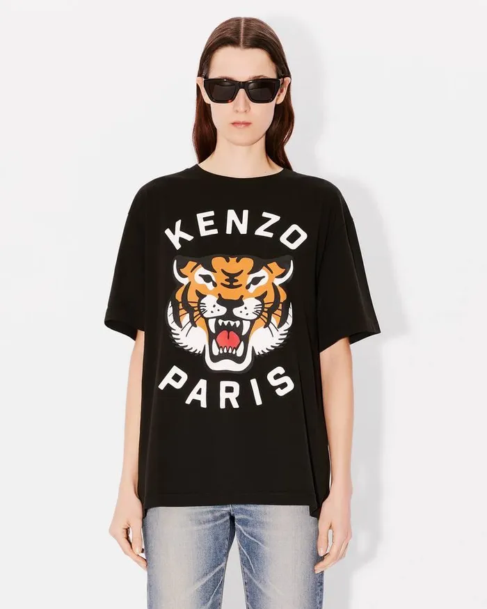 Kenzo TShirts And Polos Men Lucky Tiger039 Oversized Genderless Tshirt Black