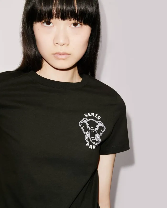 Kenzo TShirts And Polos Women 039Varsity Jungle039 Elephant Tshirt Black