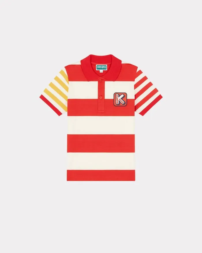 Kenzo TShirts And Sweatshirts Kids Sailor039 Striped Cotton Polo Shirt White