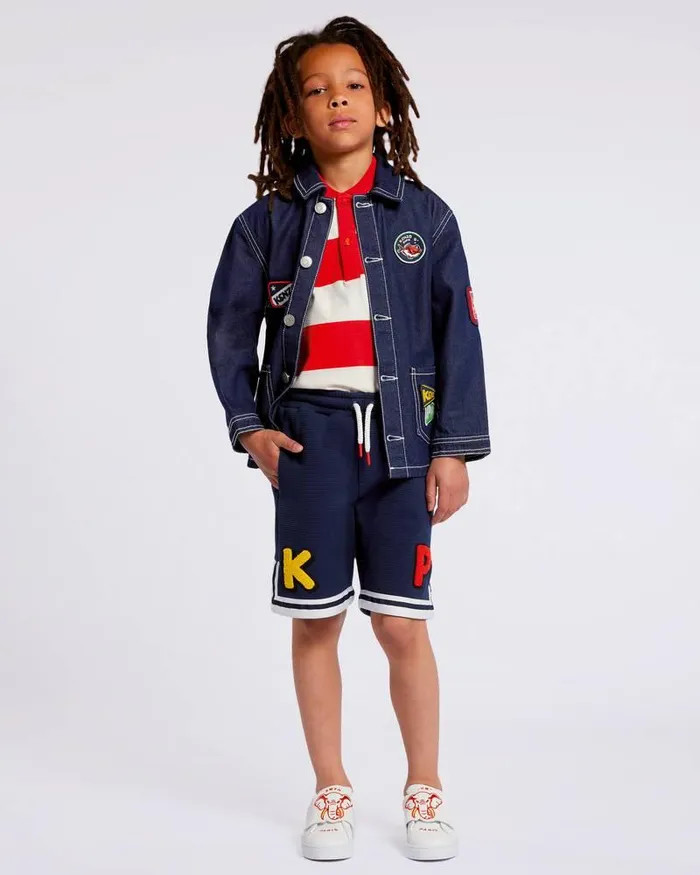 Kenzo TShirts And Sweatshirts Kids Sailor039 Striped Cotton Polo Shirt White