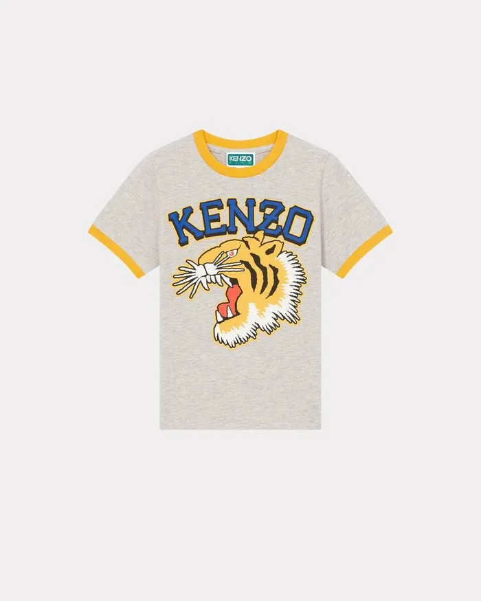 Kenzo TShirts And Sweatshirts Kids Tshirt In Printed Cotton Pale Grey